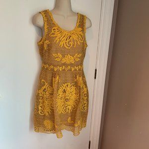 Anthropologie Yoana Baraschi honeycomb lace dress